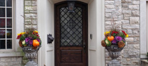 fall decorated entrance
