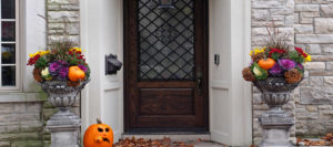 fall container gardens at home entry in cincinnati, ohio