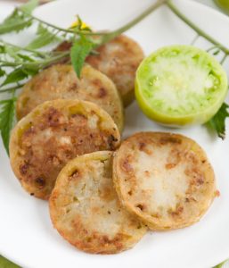 Green Tomato from the garden for roasting and grilling