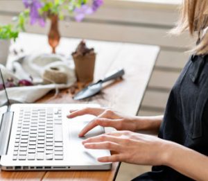 gardener on computer